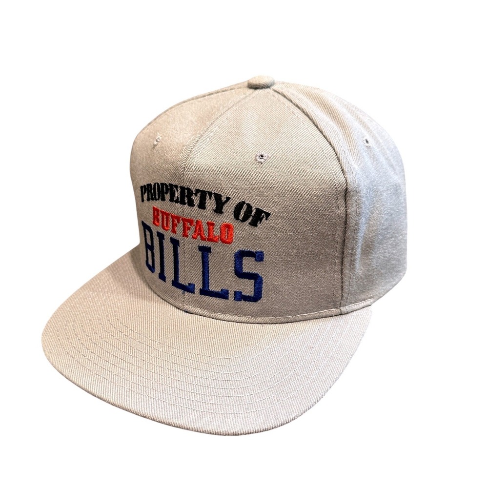 Vtg 90s Buffalo Bills Pro Model New Era Snapback Hat Wool Gray Deadstock